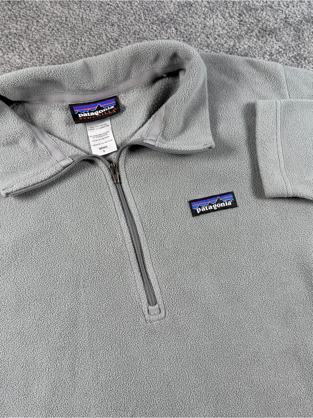 Patagonia Synchilla Fleece Pullover Sweater S 1/4 Zip Mock Neck Nickel Micro D